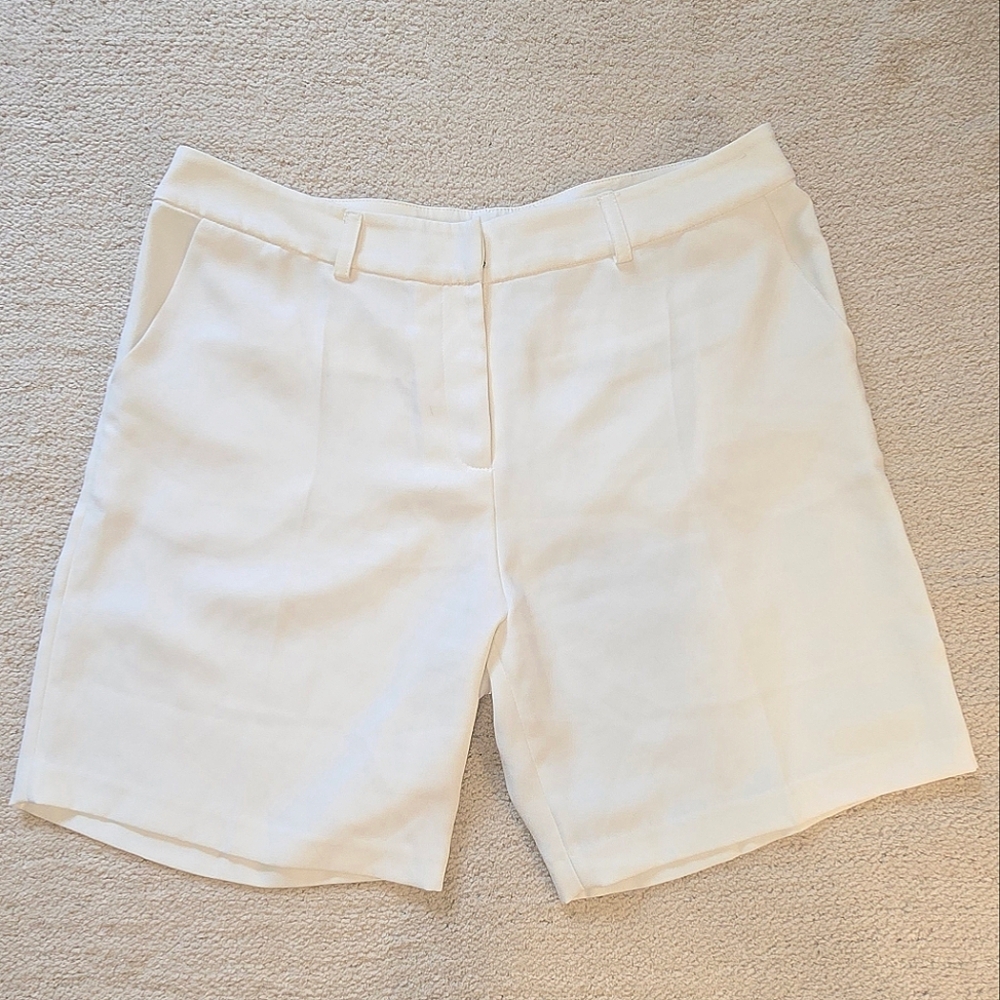 Amanda Uprichard White Dress Shorts Golf Caddy Cut Sz Large - Picture 6 of 12